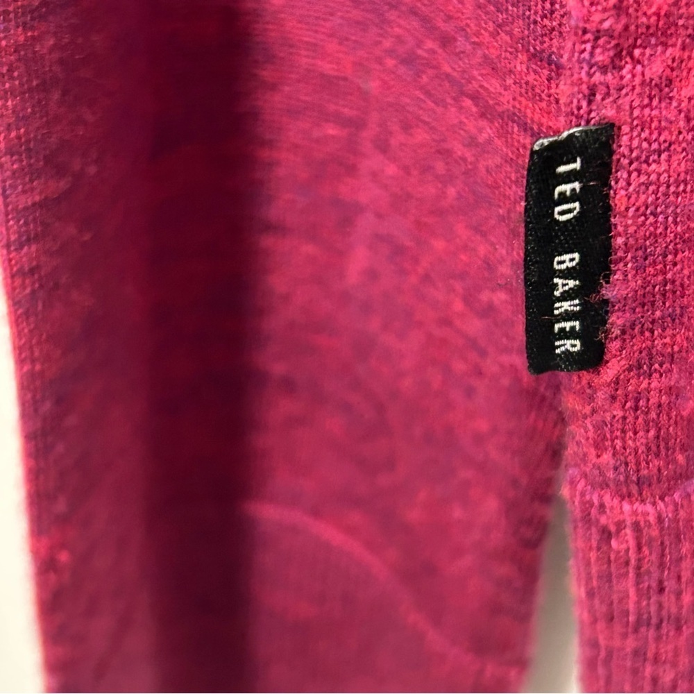 Ted Baker Sweater Womens Purple 100% Merino Wool Pullover Luxury Preppy Sz 6 - Picture 5 of 10